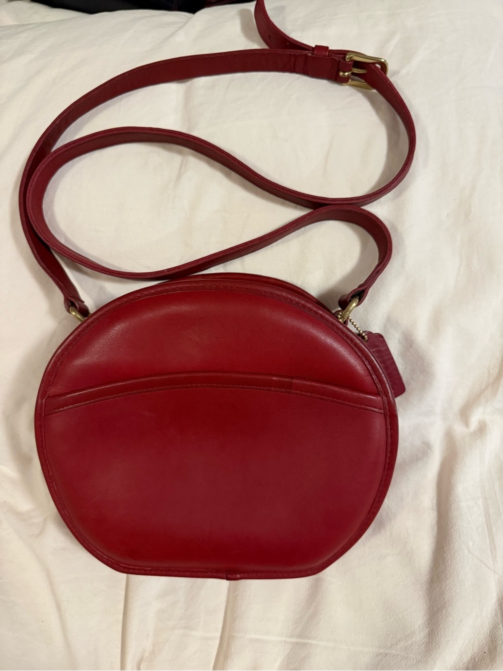 Coach Chester Red Leather Crossbody Bag with Brass Hardware #9901